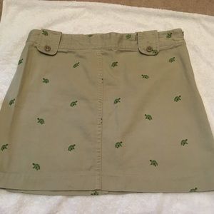J.Crew khaki skirt with turtles